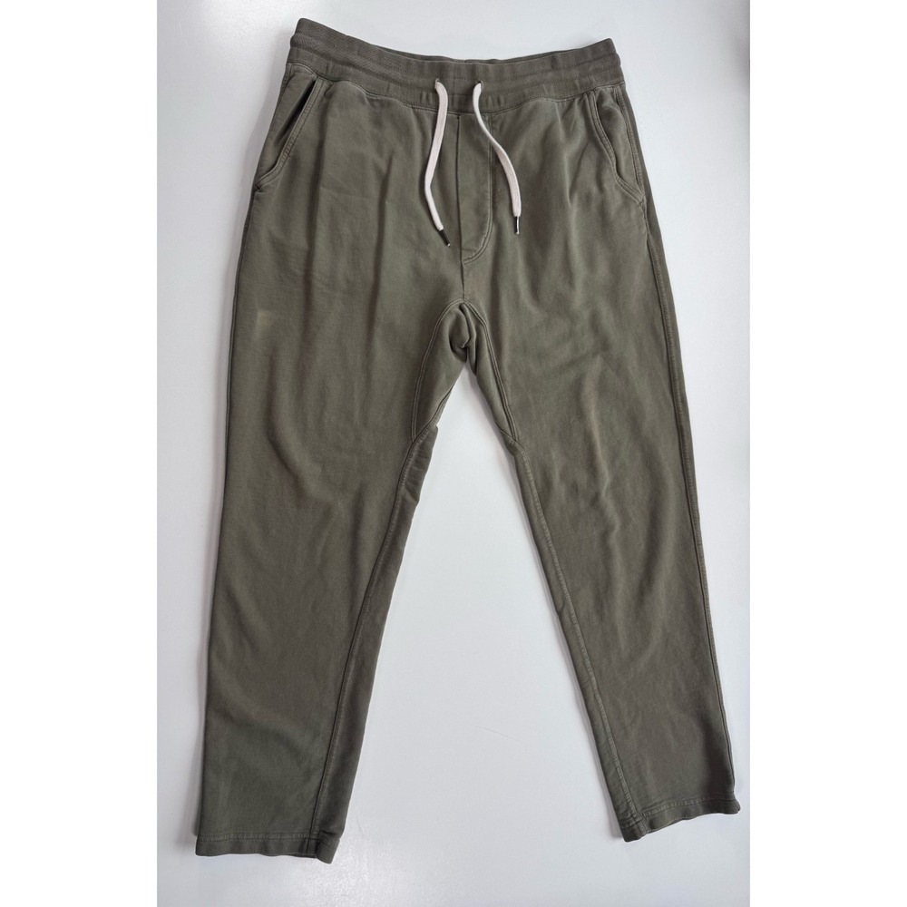 BUCK MASON Brushed Loopback Trouser Tapered Sweatpants Cotton Green Mens Medium